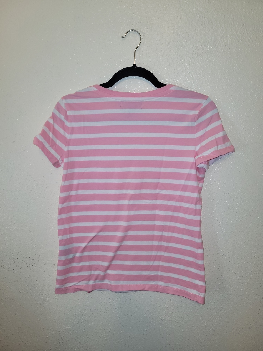 Lauren Ralph Lauren Active Pink White Striped V-Neck Tee Small - Picture 6 of 6